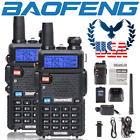 US 2x Baofeng UV-5R Dual-Band V/UHF FM Transceiver Ham Two-way Radio Scanner