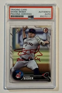 Shane Bieber Autograph Signed 2016 Bowman Rookie Card w/ 2020 AL CY - PSA/DNA - Picture 1 of 2