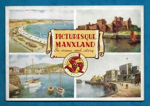 "PICTURESQUE MANXLAND IN SCENE & STORY" VALENTINE & SONS SOUVENIR BOOKLET 1950s - Imagen 1 de 12