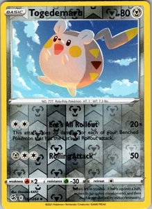 Togedemaru Uncommon SWSH08: Fusion Strike 187/264 Near Mint - Picture 1 of 2