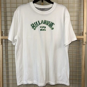 Billabong Loungewear T-shirt Men’s Size Large White Green Hawaiian Print Logo - Picture 1 of 10