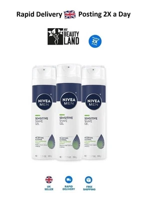 Nivea For Men Sensitive, Shaving Gel 198g *Choose Pack Size* *Fast Shipping* - image 1 of 4