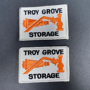 Troy Grove Storage Embroidered Iron-On Patches Lot Of 2 3.5"x2.5" Vintage Design - Picture 1 of 4