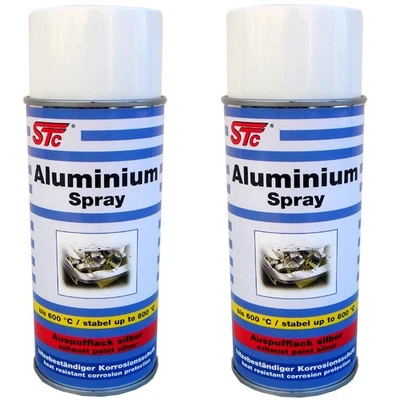 2x 400 ml Aluminium Spray Aluspray Auspufflack silber hitzebeständig bis 600 °C - Bild 1 von 4