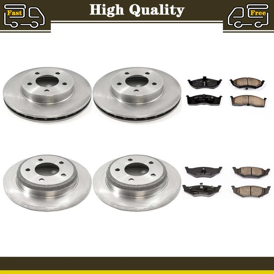 6xConjunto de pastilhas de freio rotores de disco compatível com Dodge Intrepid 3.5L 3.3L_ - Imagem 1 de 4