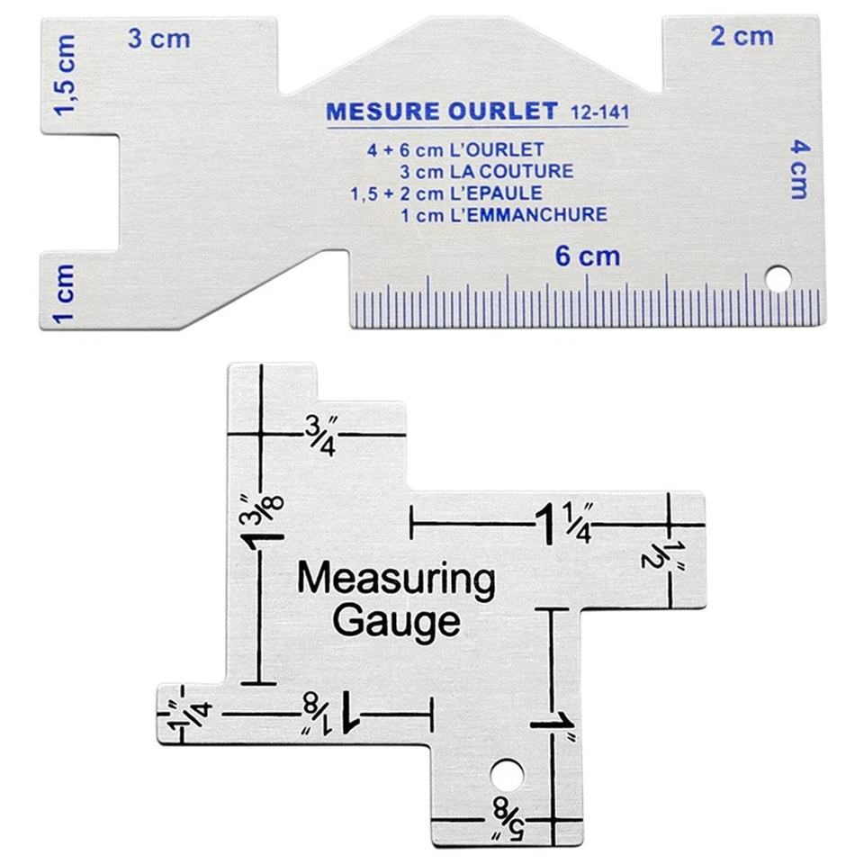  Seam Measuring  Metal Quilting Tailor Ruler Template Sewing Ruler for DIY1172 - Image 1 of 4