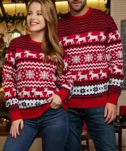 Maglione Natale 2024 Personalizzato Caldo Famiglia Coppia Vintage Unisex Pullover Ugly Me - Foto 1 di 22