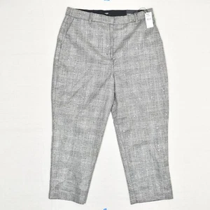 NEW Express Women Dress Pants Straight Ankle Zip Plaid Polyester Gray Size 12S - Picture 1 of 8