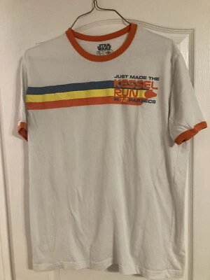 Camiseta Star Wars Just Made the Kessel Run in 12 Parsecs Blanca y Naranja Talla 2XL Foto 1 de 2