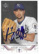 JEREMY AFFELDT 2001 UPPER DECK AUTOGRAPHED SIGNED # 14 KANSAS CITY ROYALS