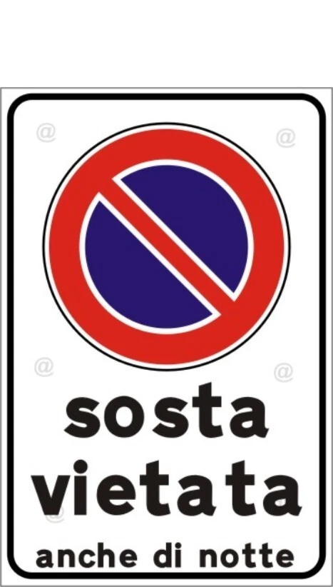 CARTELLO DIVIETO DI SOSTA CARTELLI TARGHE TARGA ALLUMINIO 3mm 4 FORI 20X30cm - Immagine 1 di 1