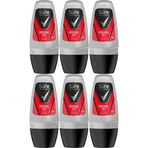 Sure Men Original Dry Anti-Perspirant Deodorant Roll On 50ml - Pack of 6 - Picture 1 of 1