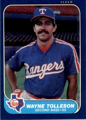 1986 Fleer - #573 Wayne Tolleson Texas Rangers Baseball Card - Image 1 of 2