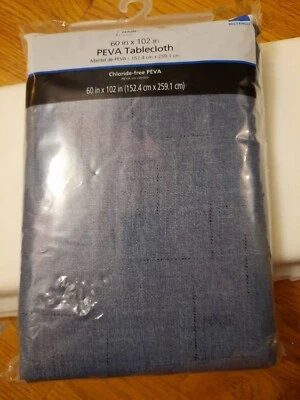 Mainstay Navy Blue Rectangle Vinyl Tablecloth, 60" x 102", Chloride-free PEVA - Image 1 of 2