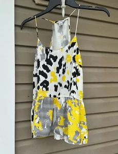 Calvin Klein yellow and black XS TOP BLOUSE.  Cute! - Picture 1 of 8