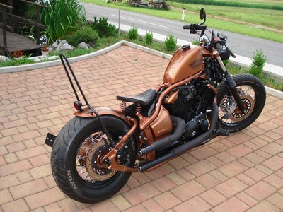 170 mm x 650 mm breiter runder Bobber Stahlfender für Yamaha Dragstar XVS - Bild 1 von 4