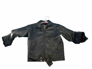 Kenneth Cole Reaction Black Kids Faux Leather Jacket Size 7 Insulated - Picture 1 of 7