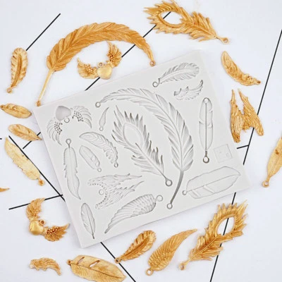 Feather Wing Leaves Silicone Cake Decor Mold Fondant Sugarcraft Chocolate Mould - Image 1 of 4