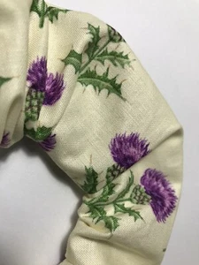 Handmade 100% Cotton Scottish Thistle Ivory Print Scrunchie, Bobble - Picture 1 of 3