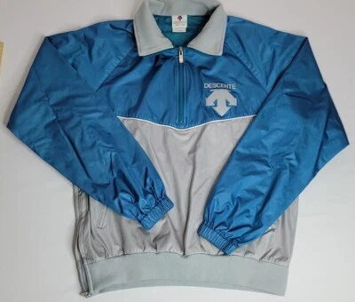 Vintage Descente 1/4 Zip Jacket Coat Blue & Gray Snow Winter Mens XL - Image 1 of 4