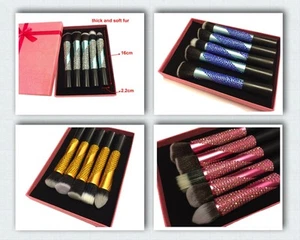 Blingustyle DIAMANTE PROFESSIONAL COSMETIC Face Foundation Makeup Brush Set 5PCS - Picture 1 of 25