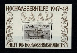 Sarre Sello Bloque Hoja Yvert N° 2 "Inundaciones 1947" Nuevo Xx Lujo - Imagen 1 de 1