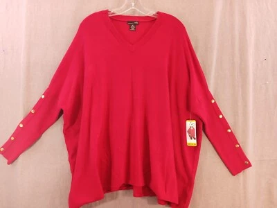 ...RXB sweater Women medium Scarlet Red oversized 2018 retro Drop Sleeve  Ladies - Image 1 of 4