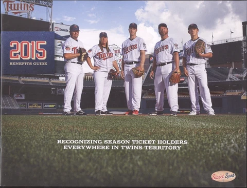 2015 Minnesota Twins Season Ticket Holders Benefit Guide Booklet/Brochure Cover