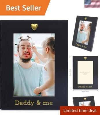 Contemporary Black Picture Frame for Cherished Father-Child Moments - 4x6 - Image 1 of 4