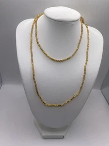 Vintage Antique Gold italian Style Faux Necklace 26" length & 0.08" bead size - Picture 1 of 5