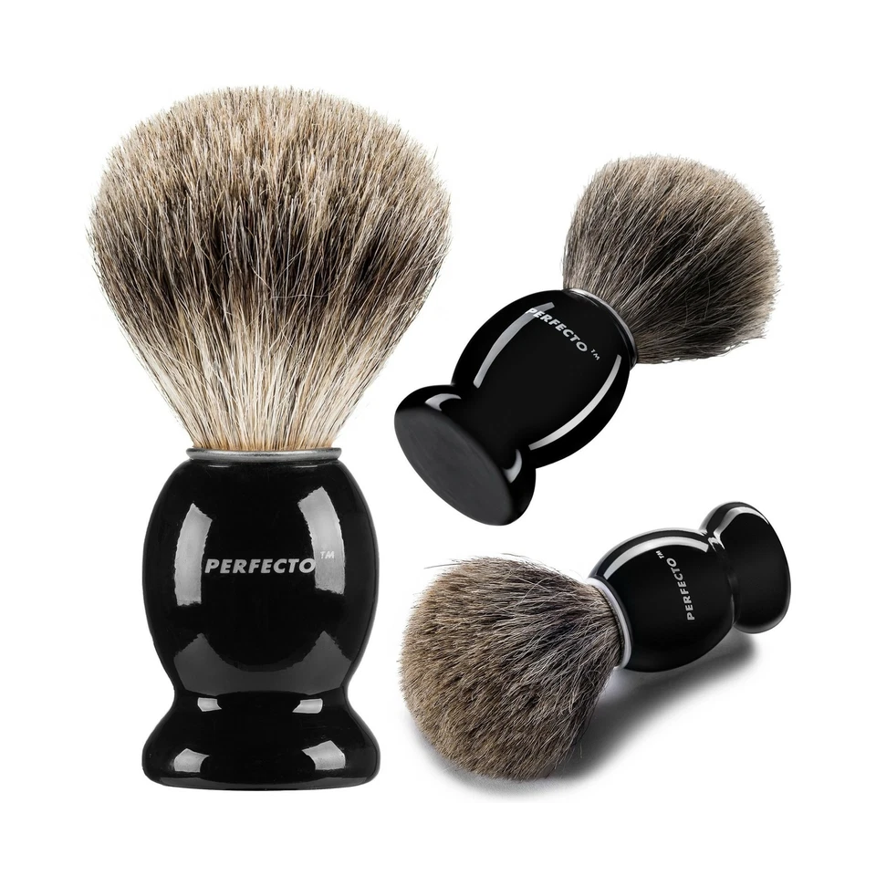 Perfecto 100 Pure Badger Shaving Brush Black Pd15