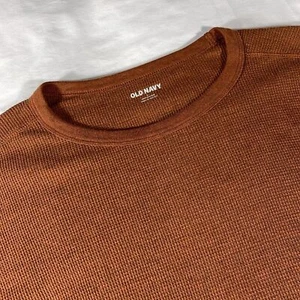 Old Navy mens rusted orange thermal waffle long sleeve pullover t-shirt - size L - Picture 1 of 7