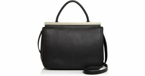 Botkier Black Leather Crawford Flap Shoulder Satchel Bag Purse, Retail $298 - Picture 1 of 8