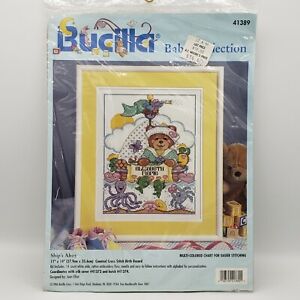 Bucilla Baby Girl Birth Record Counted Cross Stitch Kit 41389 Ships Ahoy New
