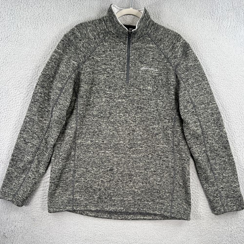 VETEMENTS Eddie Bauer pullover 1 4 cerniera UOMO grigio medio giacca frangivento poliestere