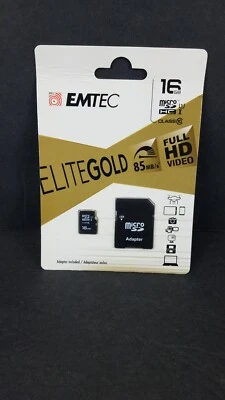 EMTEC Micro SDHC 16gb Class 10 Gold Plus with Adapter - Image 1 of 3