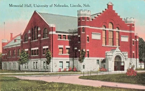 Postal NE Lincoln Nebraska-Memorial Hall, Universidad de Nebraska c1917 (D19) - Imagen 1 de 5