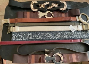 A Group of 9 Chico's Women's Vintage Fashion Belts Size M/L Adjustable - Picture 1 of 5