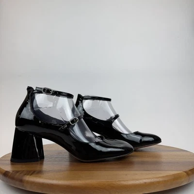 Bombas femininas BCBGeneration Maxana FLare preto couro envernizado falso tamanho 8 M excelente estado usado - Imagem 1 de 4