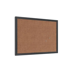 U Brands 17"x23" Black Cork Bulletin Board - Wood Frame - Picture 1 of 7