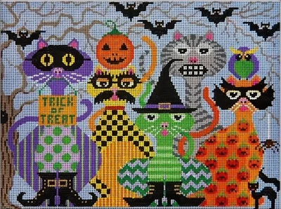 Needlepoint HandPainted JP Needlepoint Wicked Cattitude 9x12 - Image 1 of 4