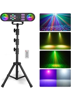 5-in-1 LED DJ Partybar Light System Stand, Kaleidoscope, Par Light, UV, Strobe - Picture 1 of 5