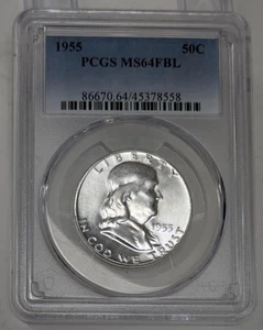 1955 Franklin Half Dollar PCGS MS 64 FBL - Bild 1 von 4