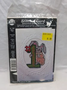 Vintage NMI Stitch A Card Counted Cross Stitch Babys First - Picture 1 of 7
