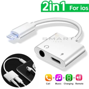 iPhone Jack to 3.5mm Splitter 2in1 Adapter to AUX Headphone and Charger - Picture 1 of 23