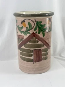 Vintage Marco e Cristina vase rustic cabin, cream interior, Made in Italy. - Picture 1 of 5