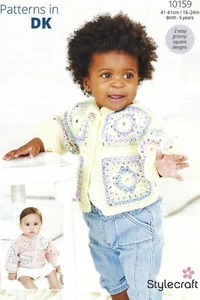Stylecraft Baby DK Crochet Pattern - 10159 Cardigan & Sweater (2 Designs) - Picture 1 of 2