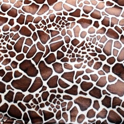 TECIDO VELBOA PELE SINTÉTICA MARROM E CREME GIRAFA ESTAMPA ANIMAL FRETE GRÁTIS POR JARDA - Imagem 1 de 3
