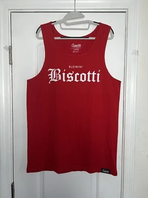 Men’s Large Connected Blowin’ Biscotti Tank Top/Sleeveless Shirt (Red) RARE - Image 1 of 4