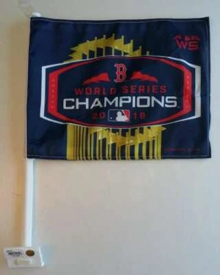 BOSTON RED SOX MLB 2 Sided Car/Auto Flag/Banner Pole 2018 World Series Champions - Image 1 of 3